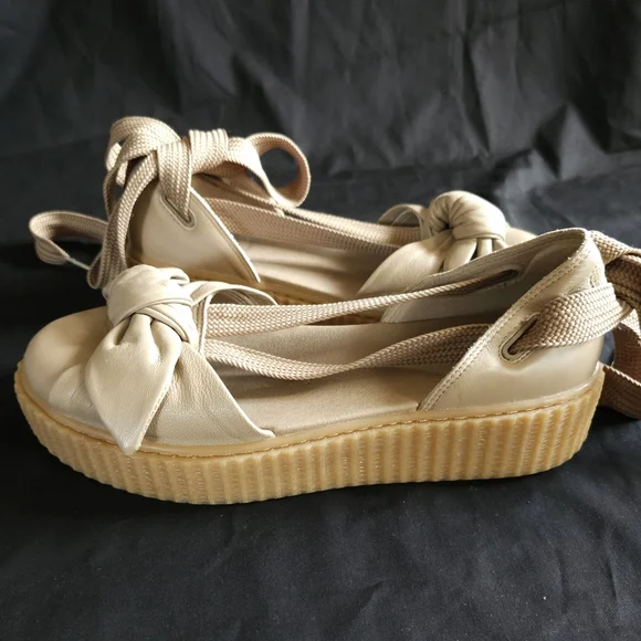 Fenty X Puma Chic Beige Espadrilles with Bow Accent - Picture 2 of 7